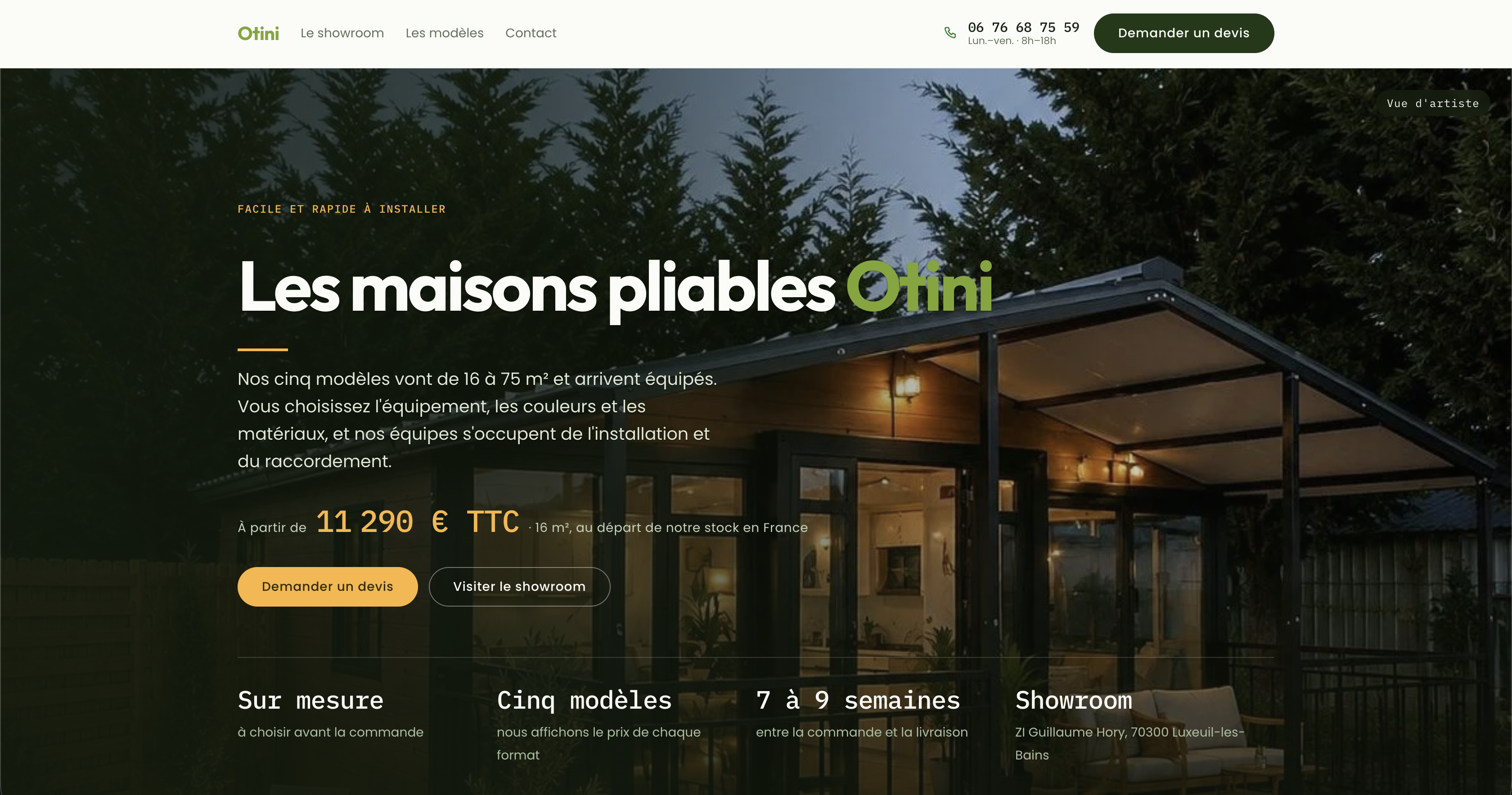 Screenshot of Otini website